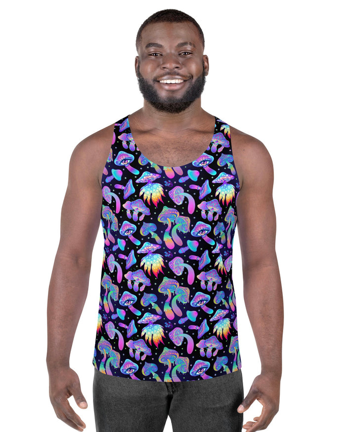 Shroomin Black Tank Top, Tank Top, - One Stop Rave
