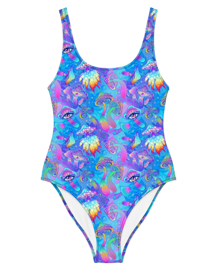 Shroomin Blue Bodysuit, Bodysuit, - One Stop Rave