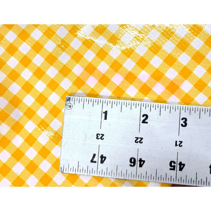 Slightly Imperfect 48x60" Gingham Yellow Oilcloth Tablecloth