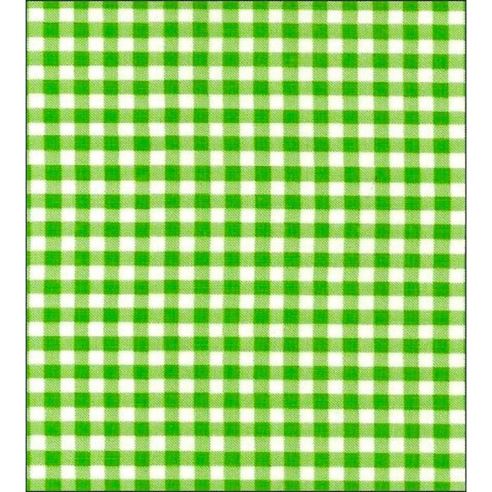 freckled sage lime green gingham oilcloth swatch