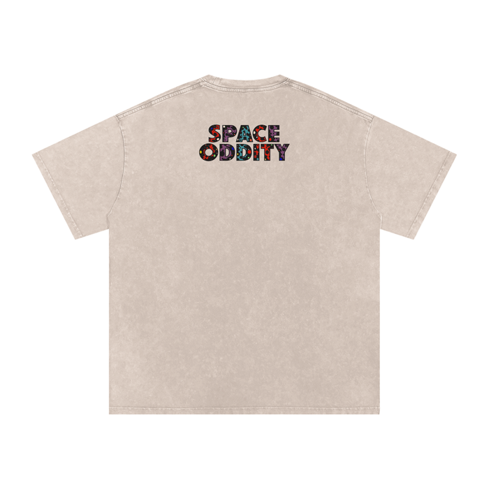 Space Oddity - Snow Washed Oversized Cotton T-Shirt