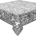freckled sage toile black oilcloth tablecloth with black gingham trim