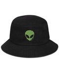 Trippy Alien Denim Bucket Hat, Bucket Hat, - One Stop Rave