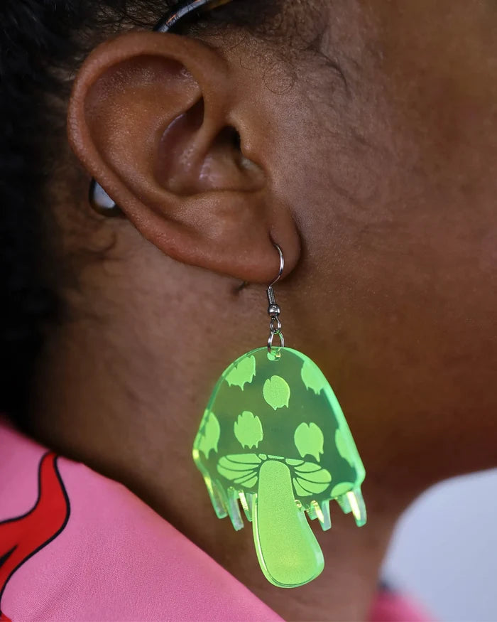 Trippy Shroom Earrings, Dangle Earrings, - One Stop Rave