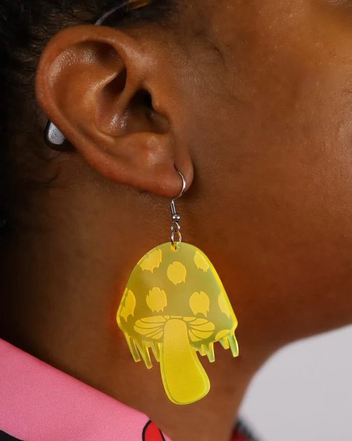 Trippy Shroom Earrings, Dangle Earrings, - One Stop Rave