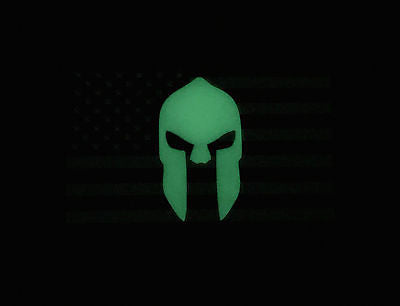 US Spartan Helmet Flag PVC GITD Morale Patch