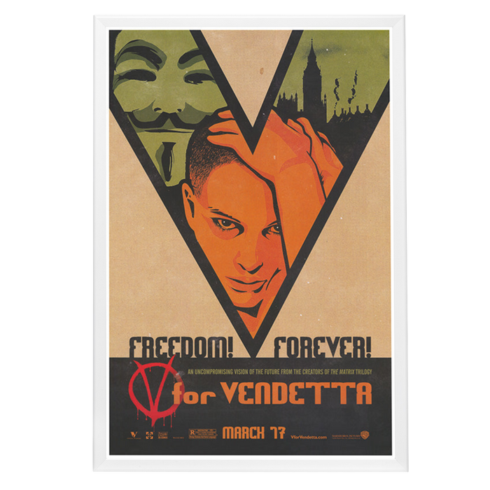 "V For Vendetta" (2005) Framed Movie Poster