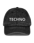 Techno Vintage Cotton Twill Cap, Dad Hat, - One Stop Rave